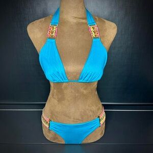 Beach Bunny “Belize Beauty” Teal Blue Bikini Set